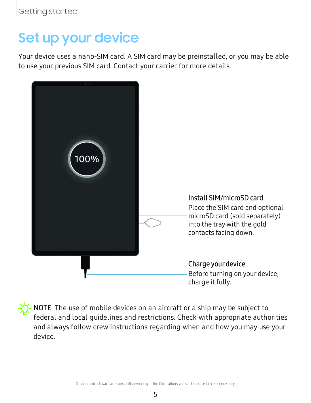 Install SIM/microSD card Charge your device