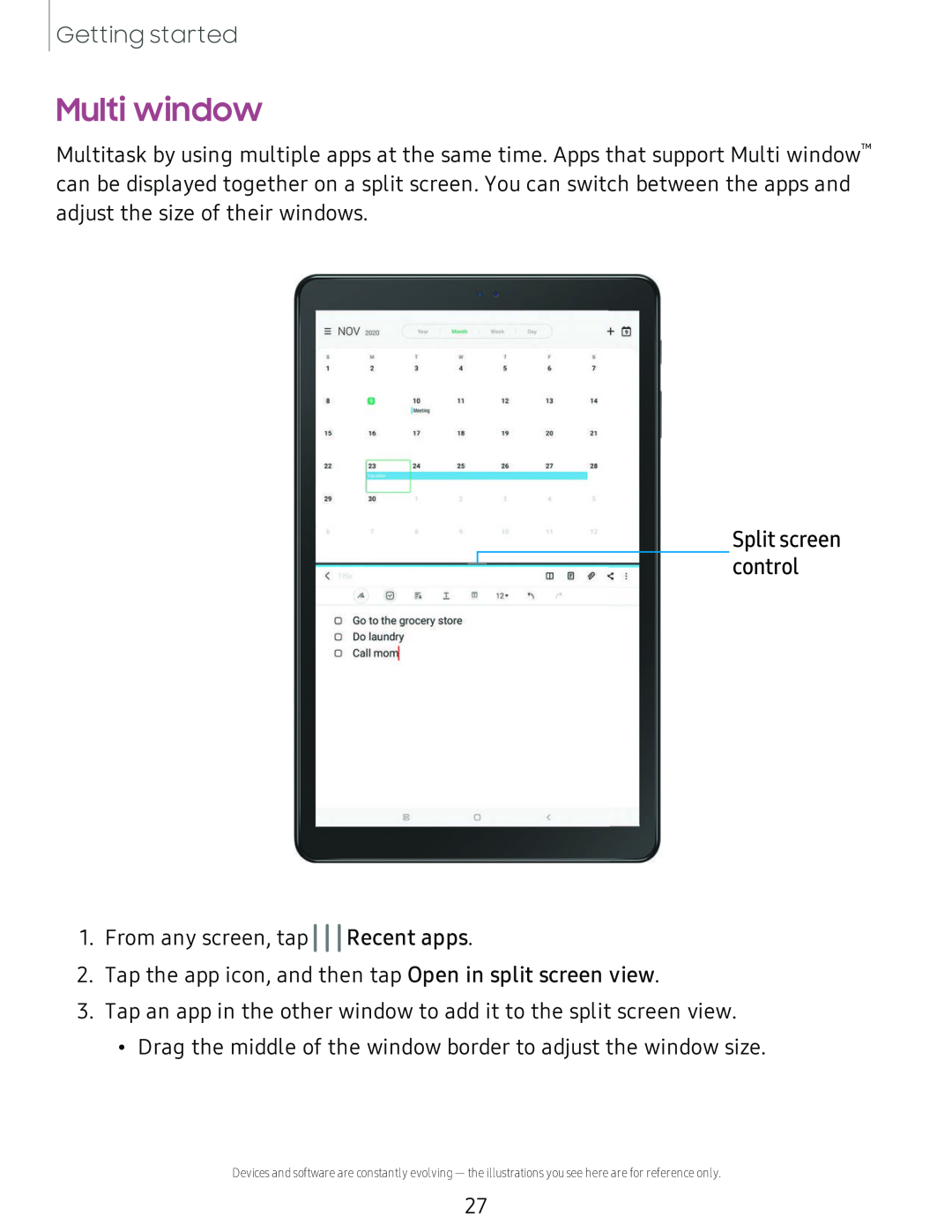 Multi window Galaxy Tab A 10.5 Sprint