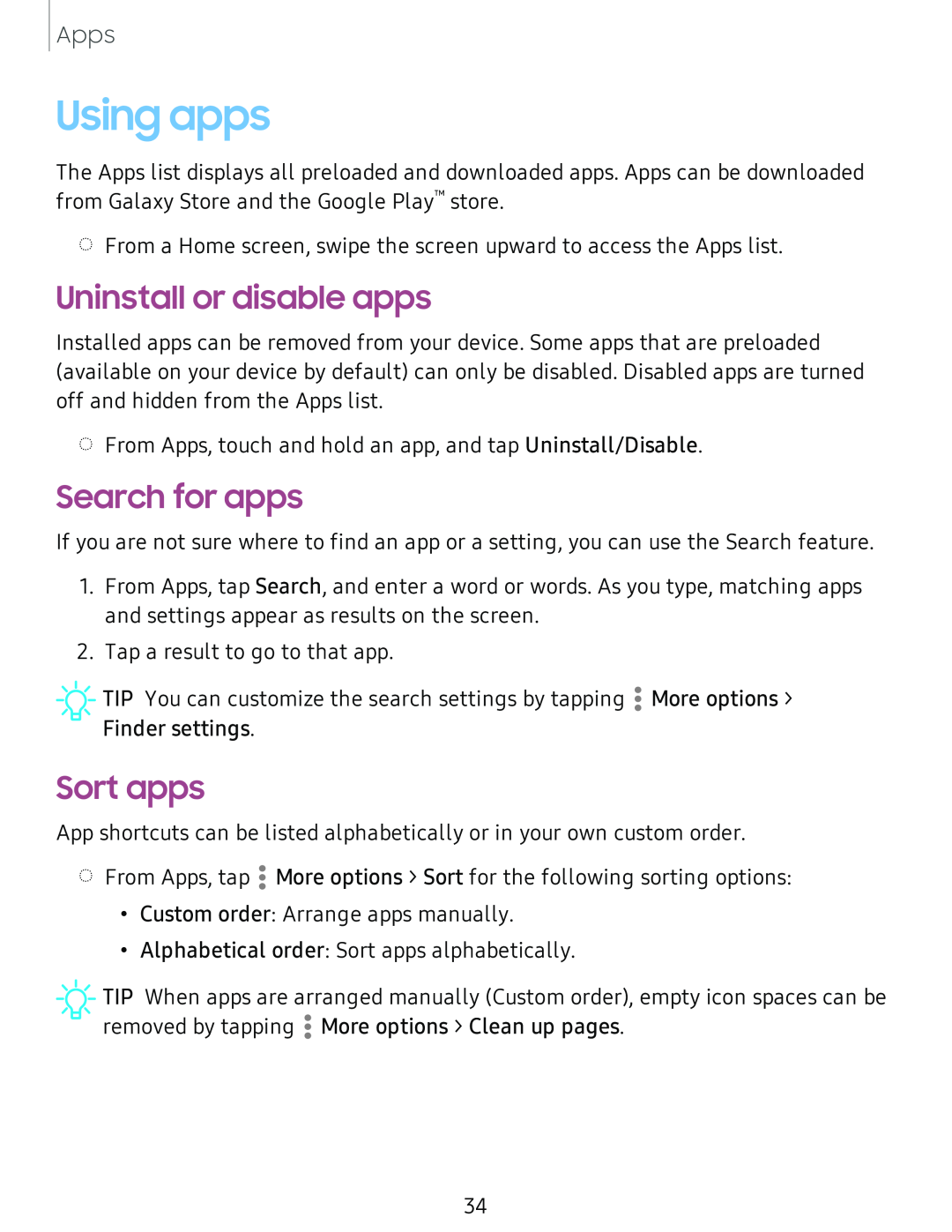 Search for apps Galaxy Tab A 10.5 Sprint