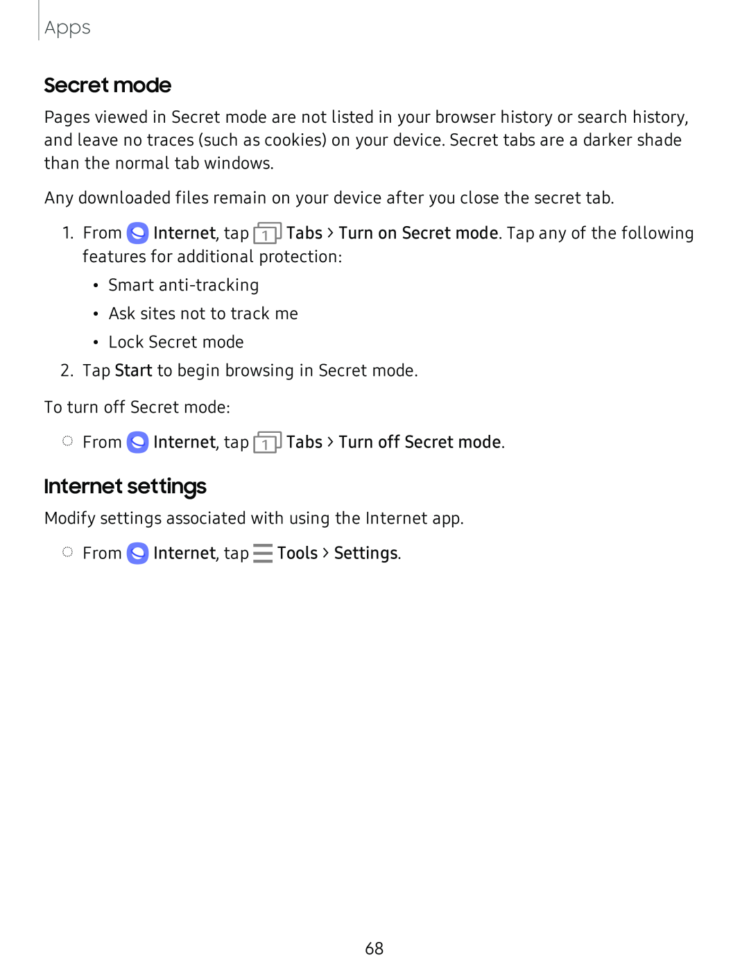 Internet settings Galaxy Tab A 10.5 Sprint