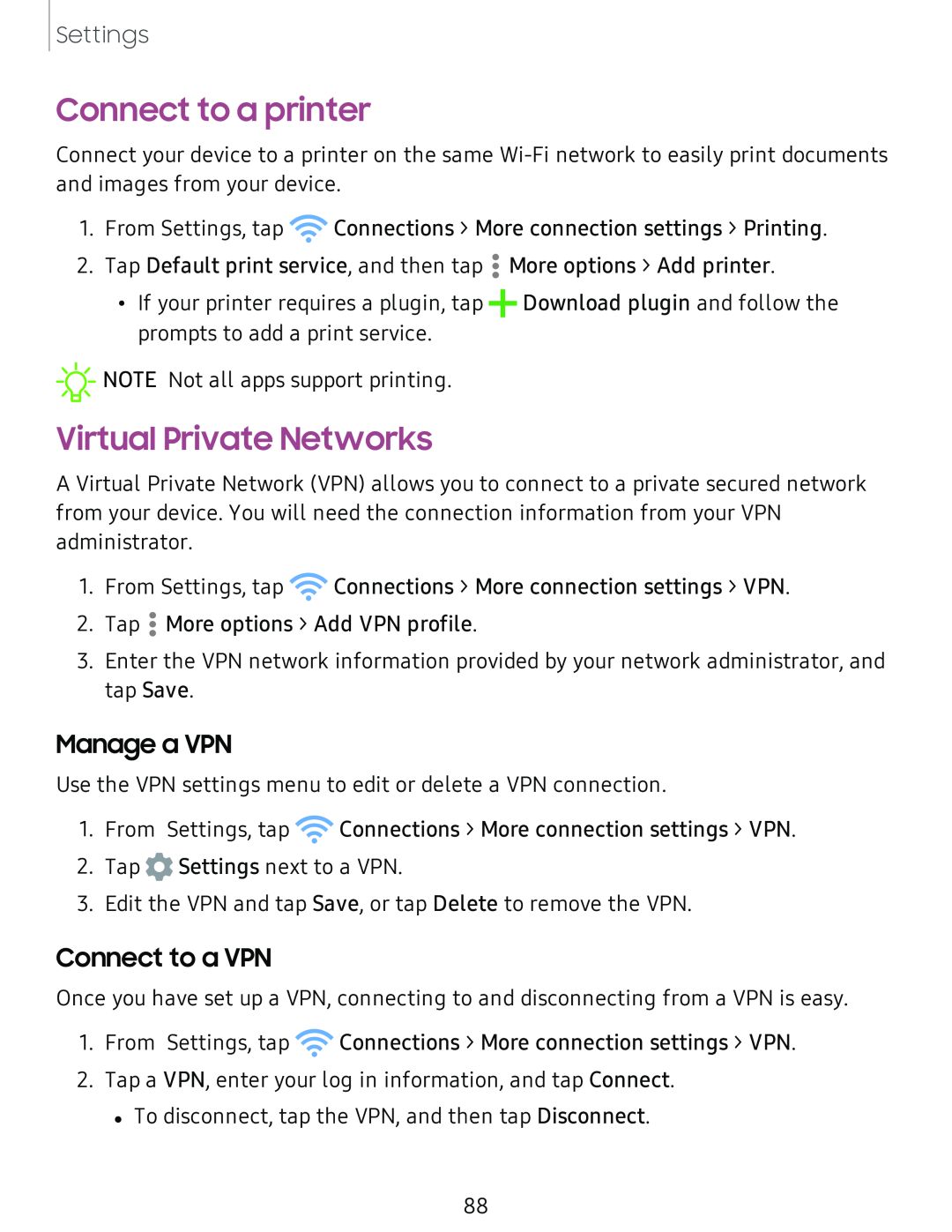 Connect to a VPN Galaxy Tab A 10.5 Sprint