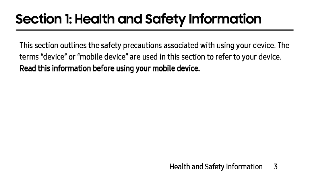 Section 1: Health and Safety Information Galaxy Tab A 10.5 Wi-Fi