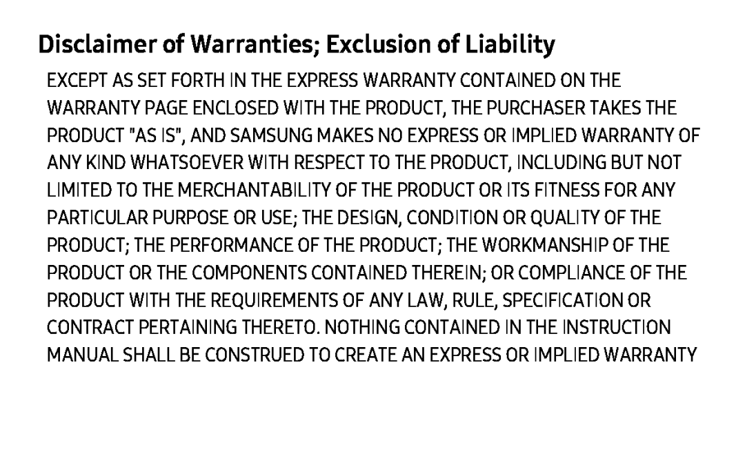 Disclaimer of Warranties; Exclusion of Liability Galaxy Tab A 10.5 Wi-Fi