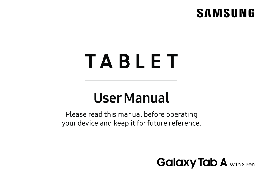 T A B L E T Galaxy Tab A 10.5 Wi-Fi