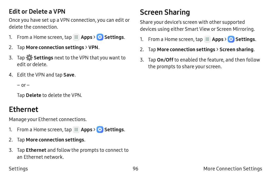 Edit or Delete a VPN Screen Sharing