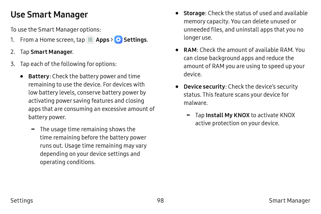 Use Smart Manager Galaxy Tab A 10.5 Wi-Fi