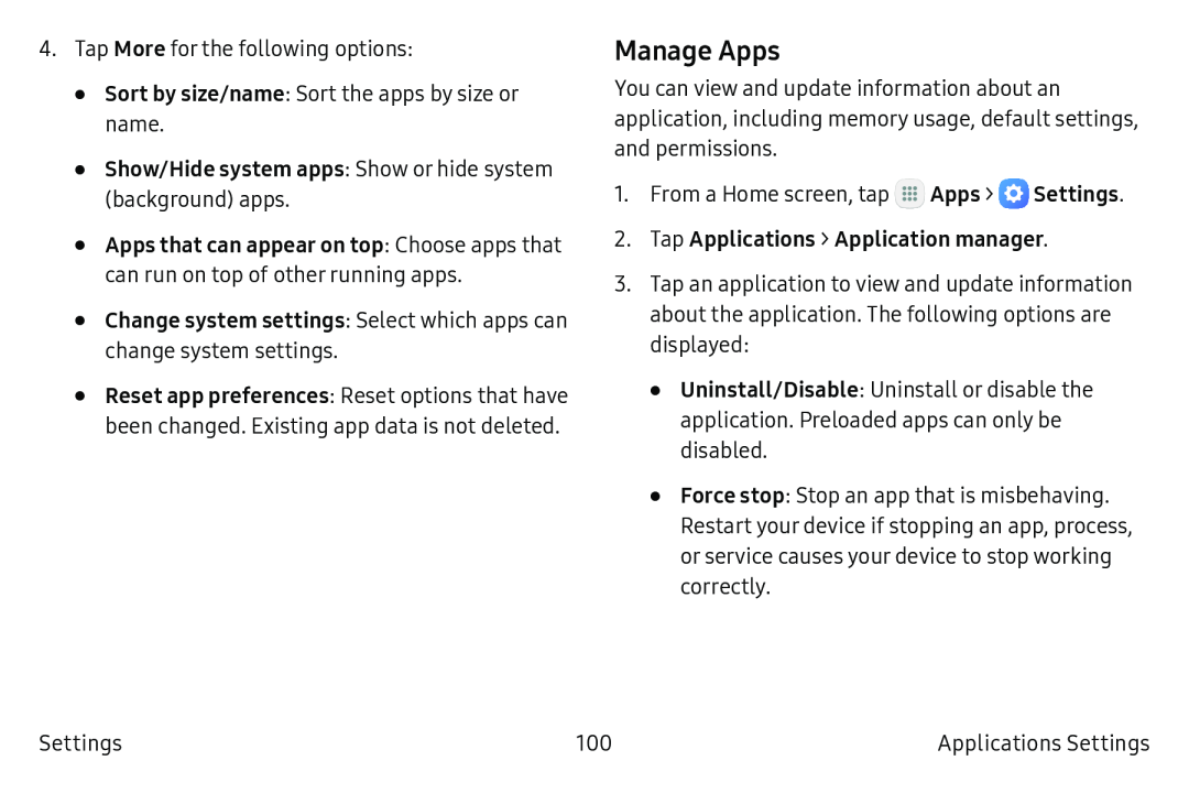 Manage Apps Galaxy Tab A 10.5 Wi-Fi