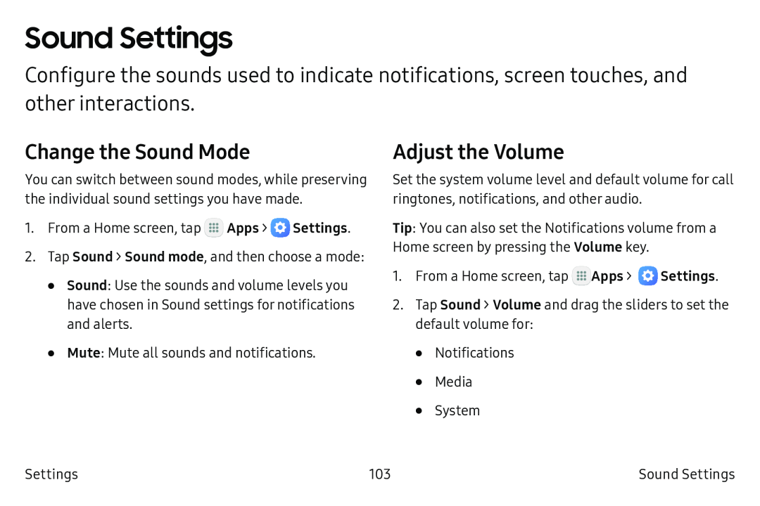 Change the Sound Mode Galaxy Tab A 10.5 Wi-Fi