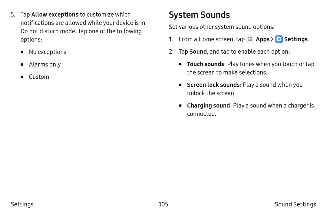 System Sounds Galaxy Tab A 10.5 Wi-Fi