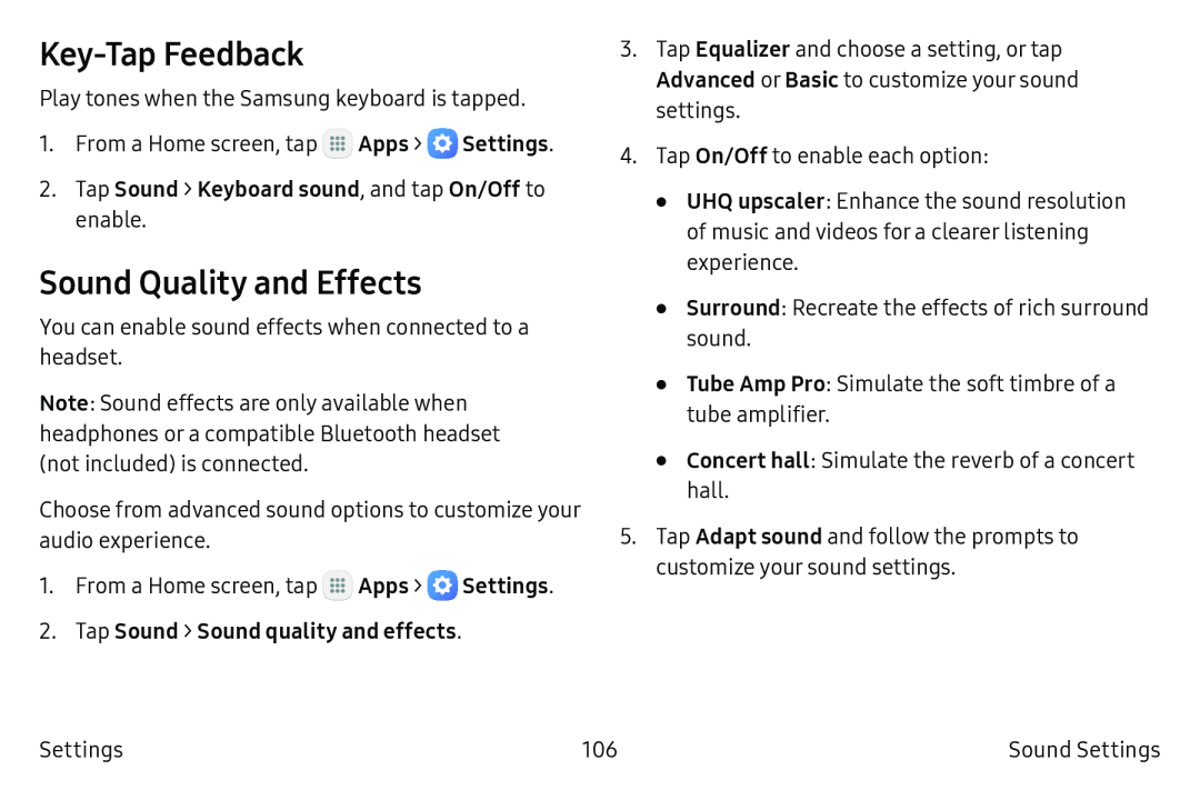 Key‑Tap Feedback Sound Quality and Effects