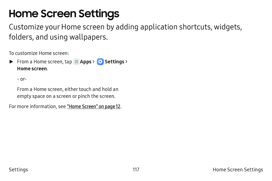 Home Screen Settings