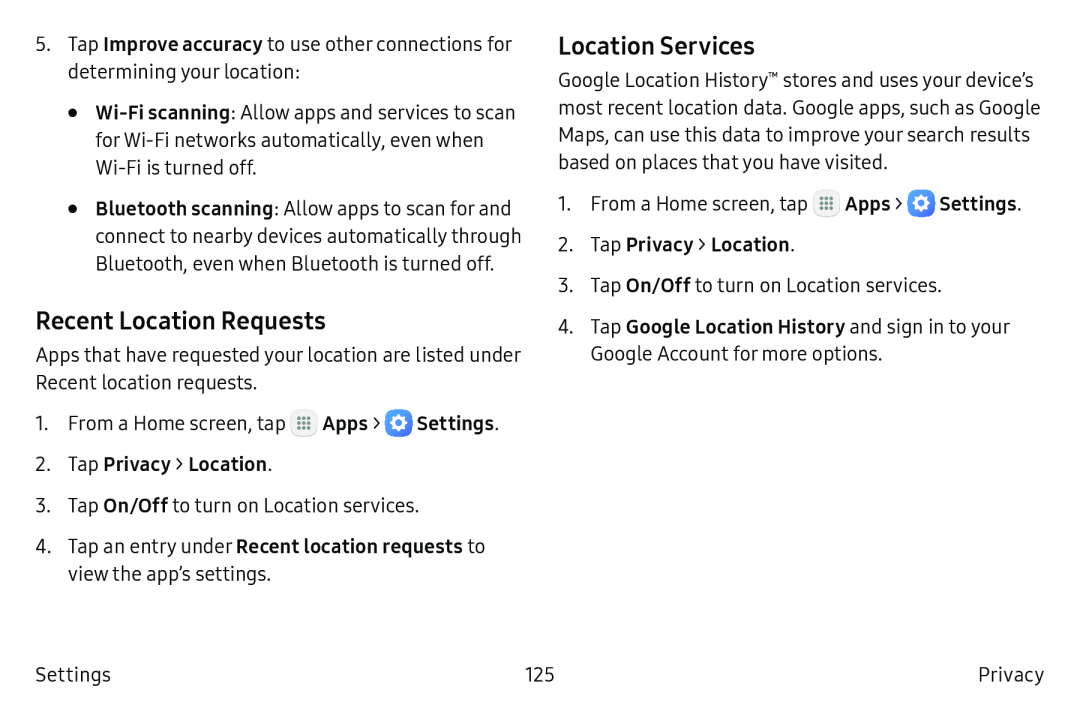 Location Services Galaxy Tab A 10.5 Wi-Fi