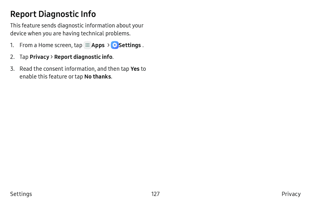 Report Diagnostic Info