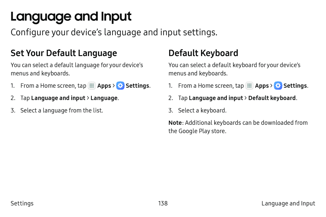 Configure your device’s language and input settings Set Your Default Language