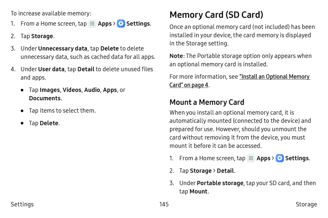 Mount a Memory Card Memory Card (SD Card)