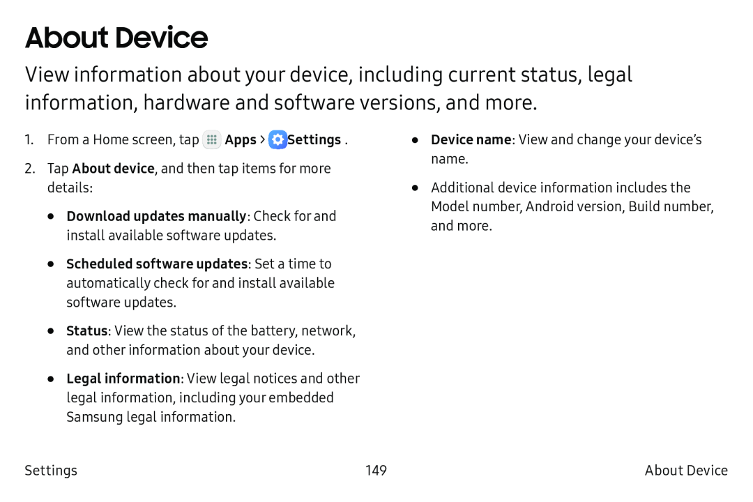 About Device Galaxy Tab A 10.5 Wi-Fi