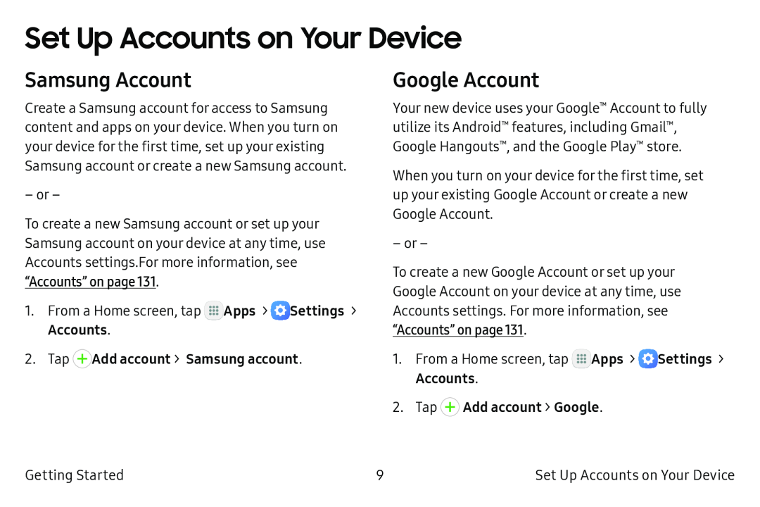 Set Up Accounts on Your Device Galaxy Tab A 10.5 Wi-Fi