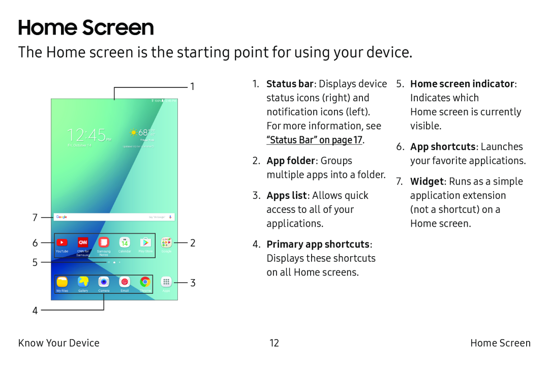 Home Screen Galaxy Tab A 10.5 Wi-Fi