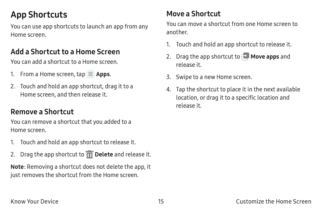 Remove a Shortcut Galaxy Tab A 10.5 Wi-Fi