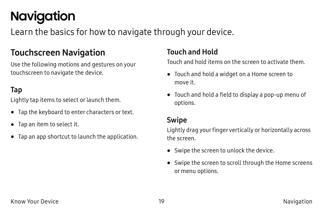 Navigation Galaxy Tab A 10.5 Wi-Fi