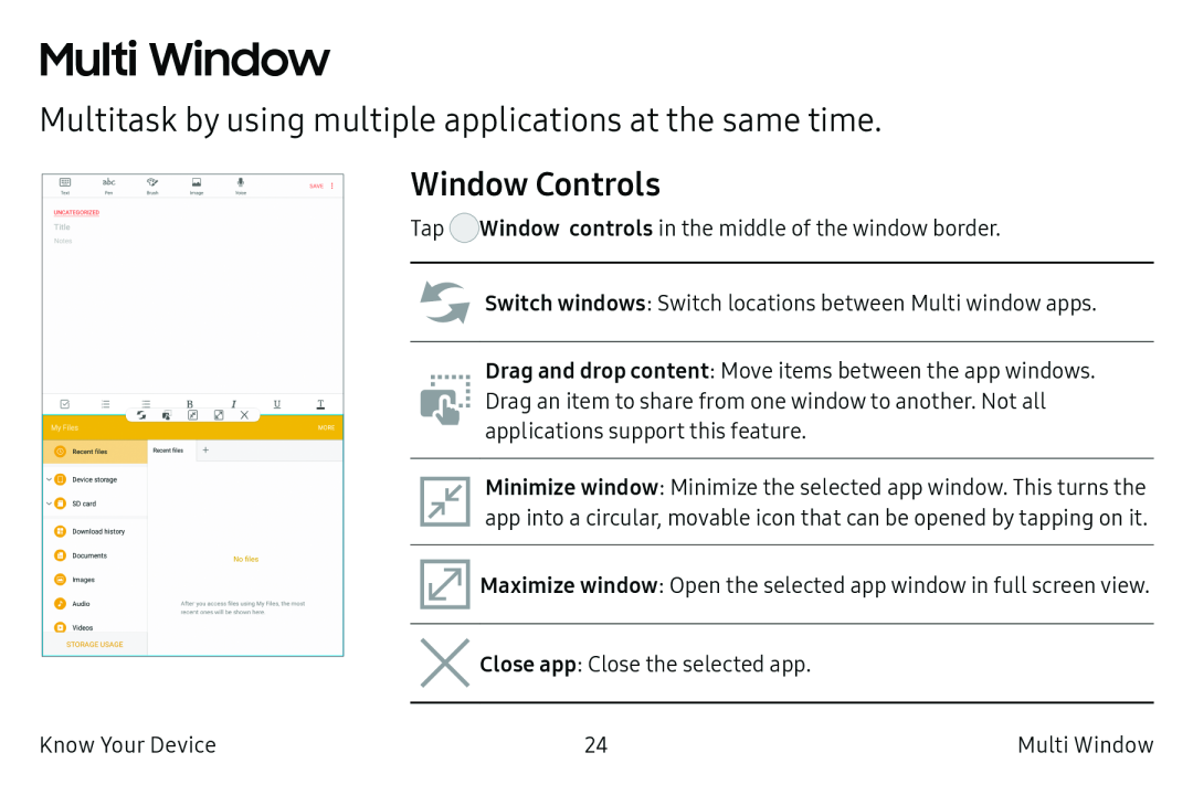 Multitask by using multiple applications at the same time Window Controls