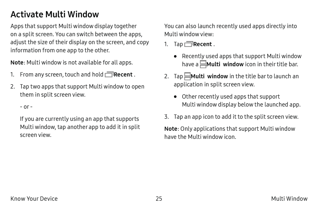 Activate Multi Window Galaxy Tab A 10.5 Wi-Fi