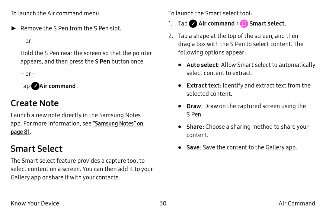 Create Note Smart Select