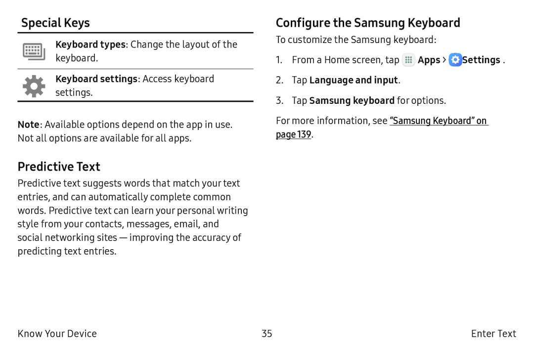 Predictive Text Configure the Samsung Keyboard