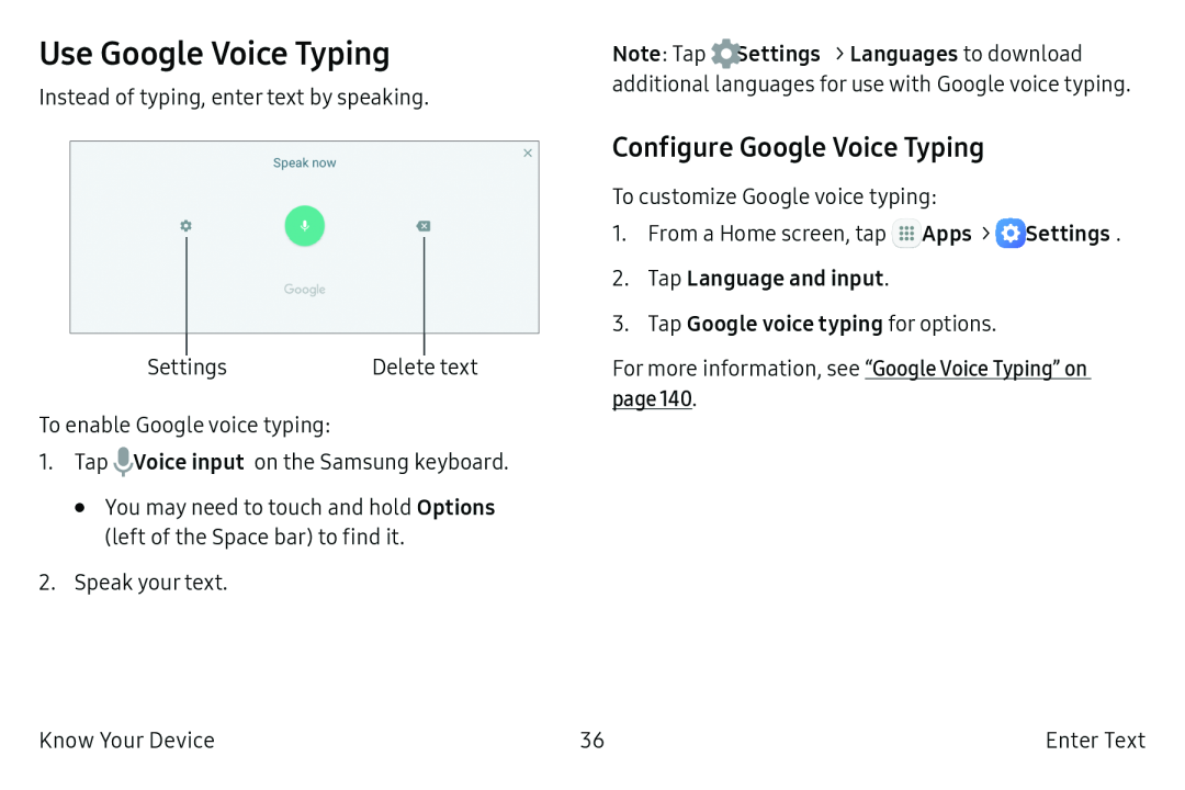 Configure Google Voice Typing Use Google Voice Typing