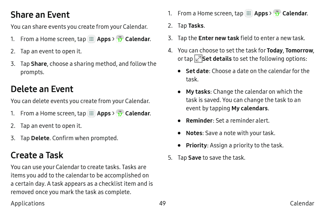 Create a Task Galaxy Tab A 10.5 Wi-Fi