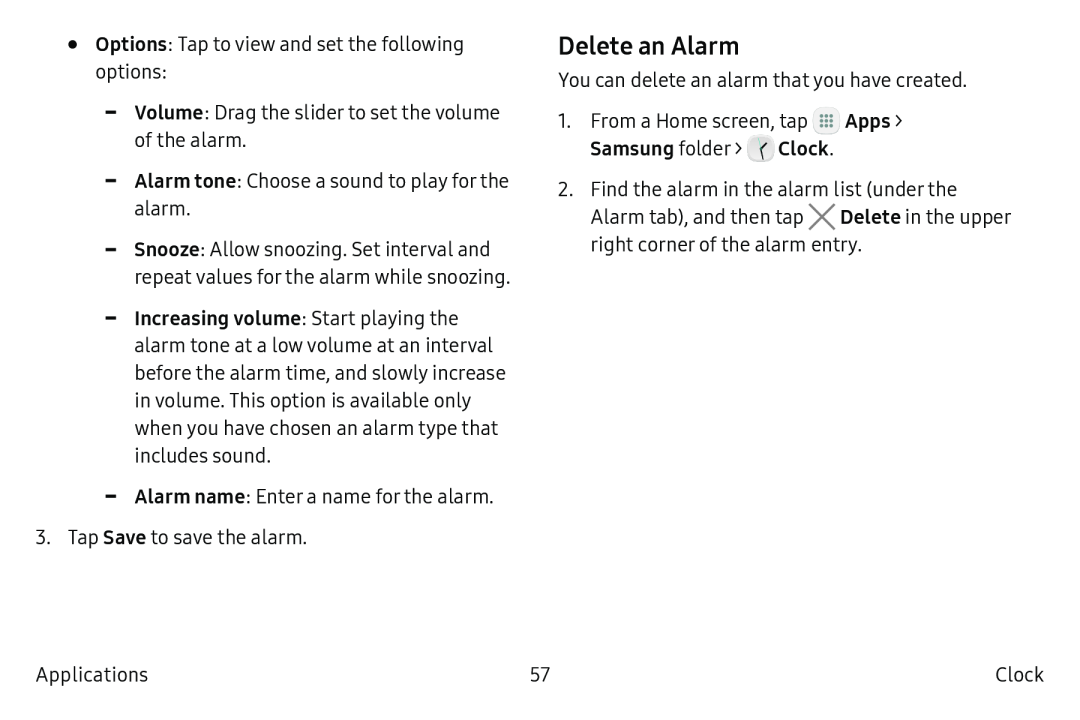 Delete an Alarm Galaxy Tab A 10.5 Wi-Fi