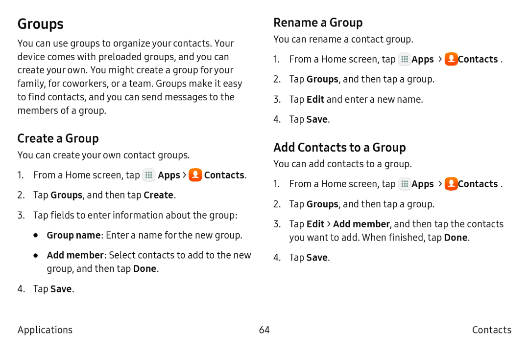 Create a Group Rename a Group