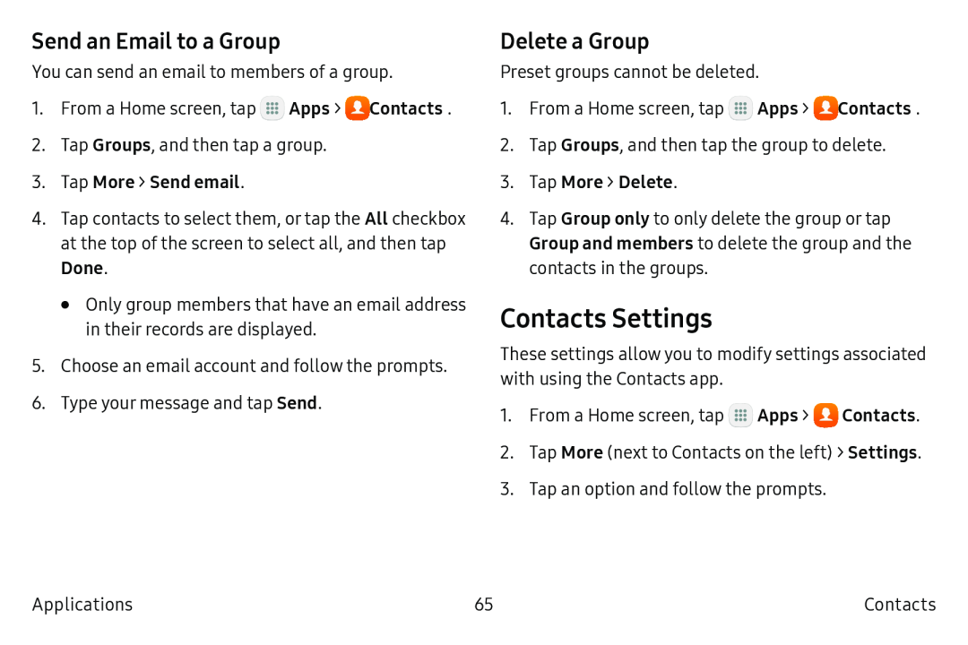 Send an Email to a Group Delete a Group