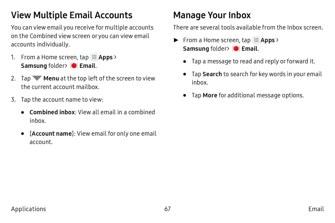 Manage Your Inbox Galaxy Tab A 10.5 Wi-Fi