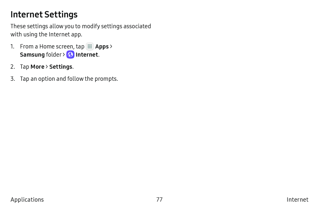 Internet Settings Galaxy Tab A 10.5 Wi-Fi