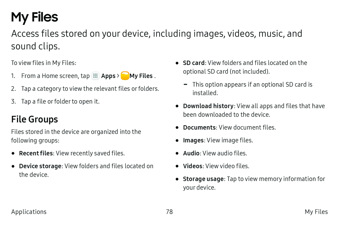 File Groups My Files