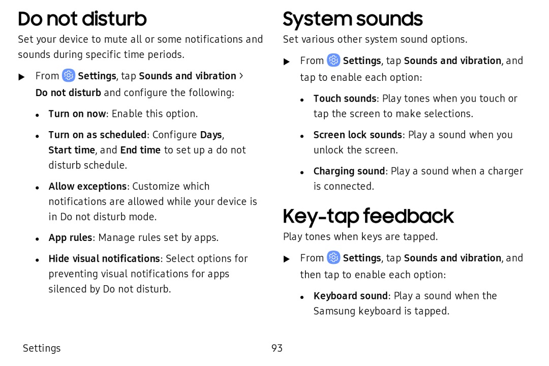 Do not disturb System sounds