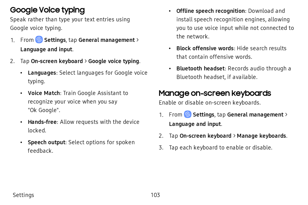 Manage on-screenkeyboards Galaxy Tab A 10.5 Wi-Fi