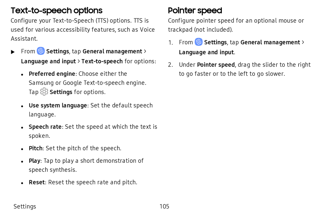 Text-to-speechoptions Galaxy Tab A 10.5 Wi-Fi