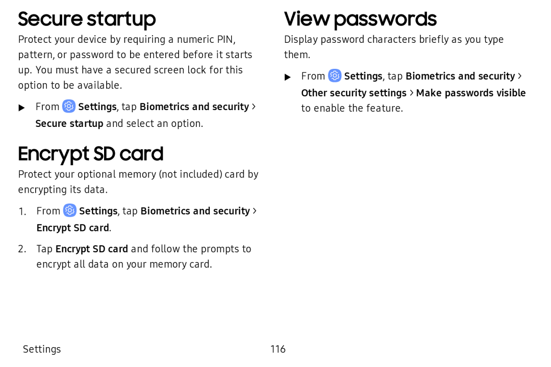 Secure startup Encrypt SD card