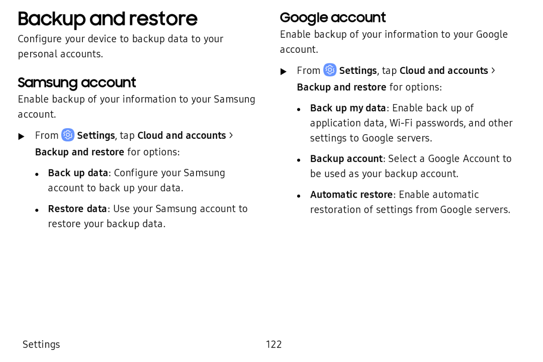 Samsung account Google account