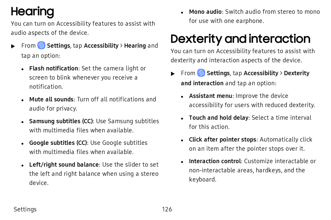 Hearing Dexterity and interaction