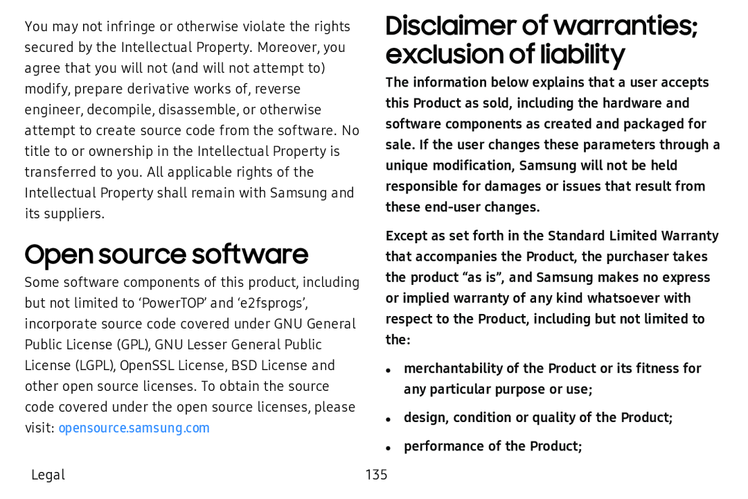 Open source software Galaxy Tab A 10.5 Wi-Fi