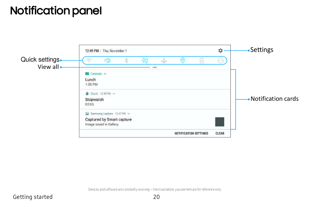 Notification panel Galaxy Tab A 10.5 Wi-Fi