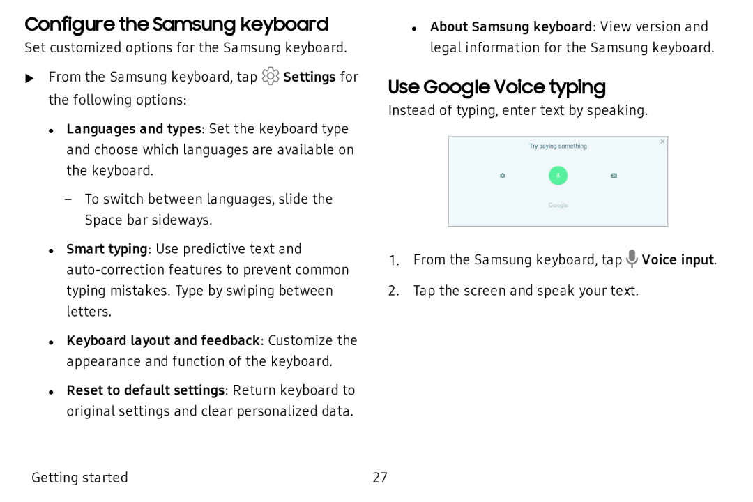 Use Google Voice typing Galaxy Tab A 10.5 Wi-Fi