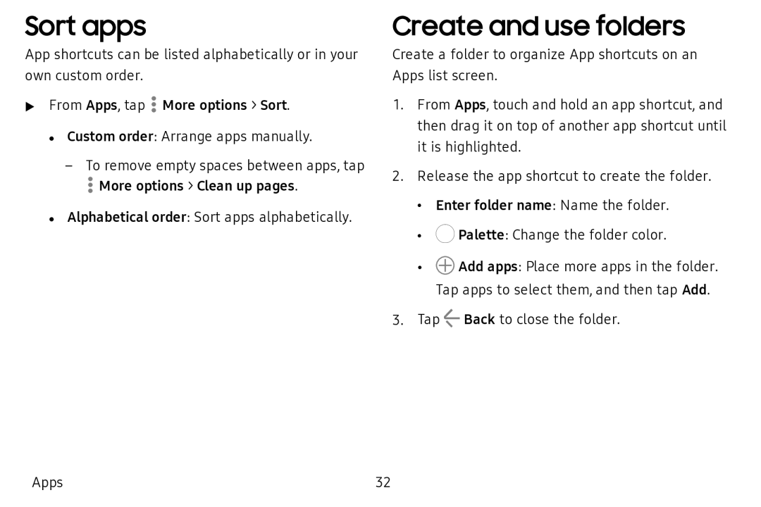 Create and use folders Galaxy Tab A 10.5 Wi-Fi