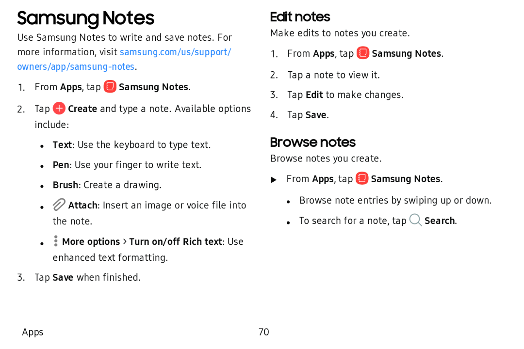 Edit notes Galaxy Tab A 10.5 Wi-Fi