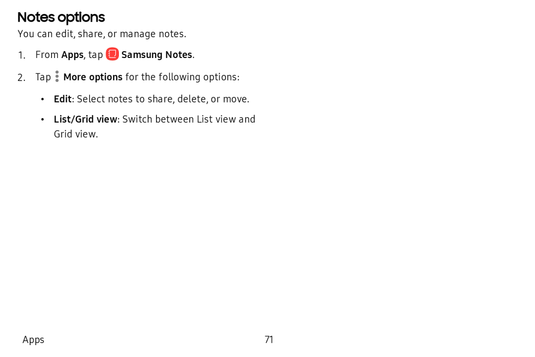 Notes options Galaxy Tab A 10.5 Wi-Fi