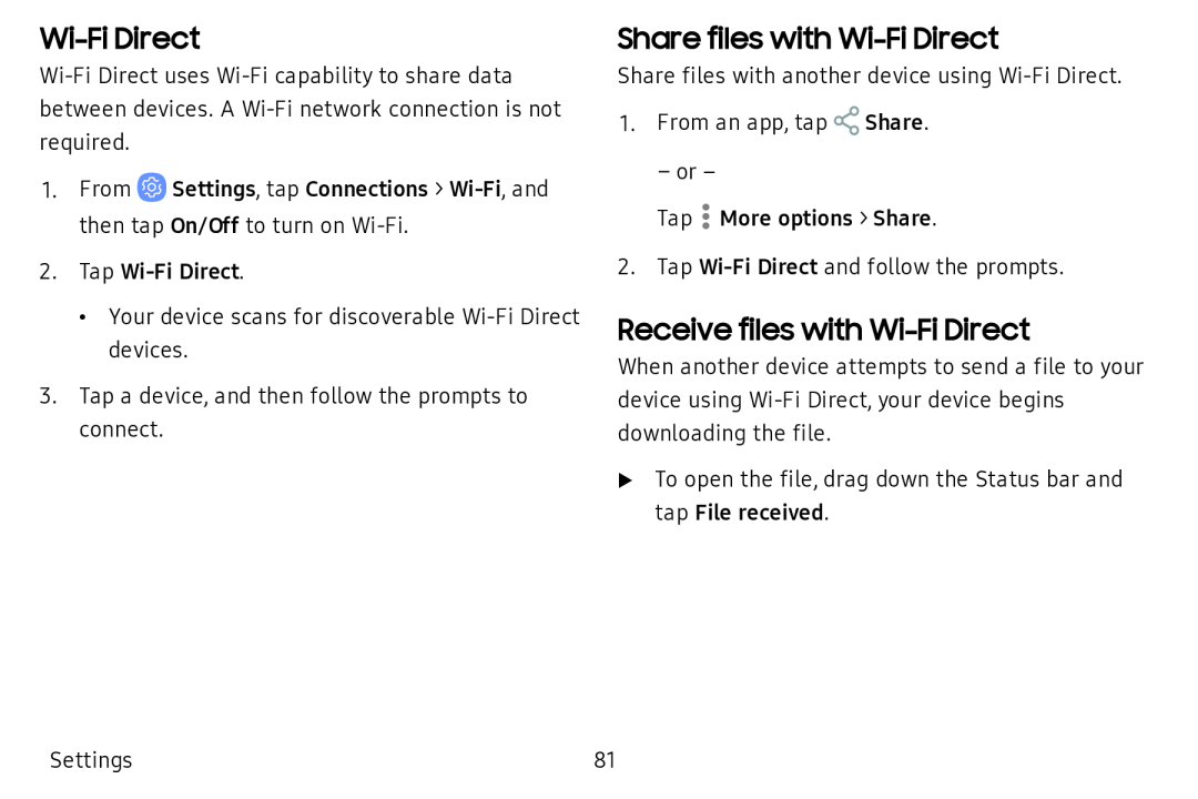 Wi-FiDirect Share files with Wi-FiDirect