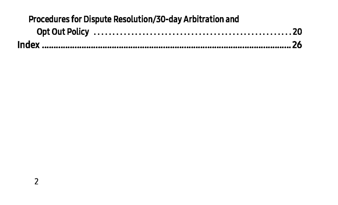 Procedures for Dispute Resolution/30-dayArbitration and Galaxy Tab A 10.5 Wi-Fi